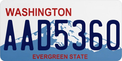 WA license plate AAD5360