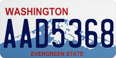 WA license plate AAD5368