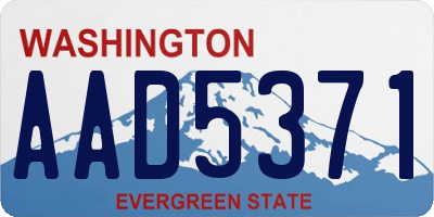 WA license plate AAD5371