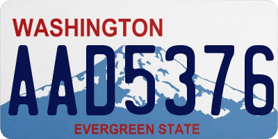 WA license plate AAD5376