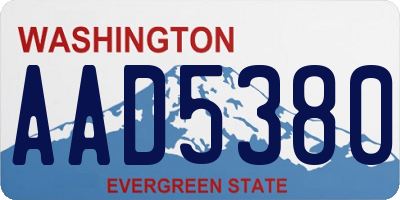 WA license plate AAD5380