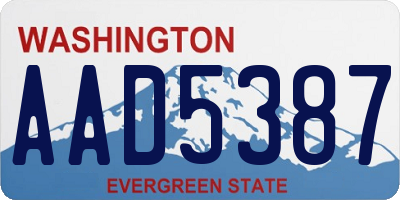 WA license plate AAD5387