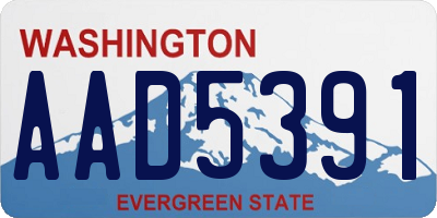 WA license plate AAD5391