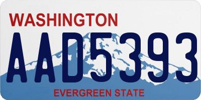 WA license plate AAD5393