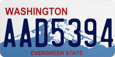 WA license plate AAD5394