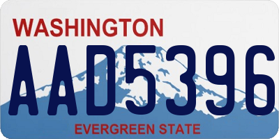 WA license plate AAD5396