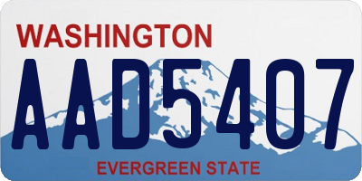 WA license plate AAD5407