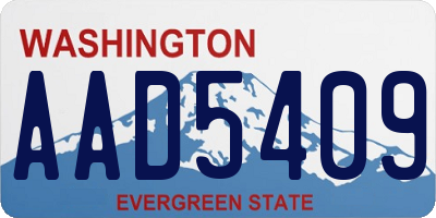 WA license plate AAD5409