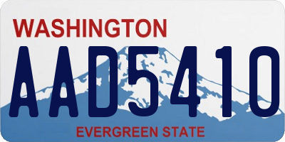 WA license plate AAD5410