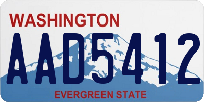 WA license plate AAD5412