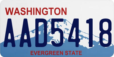 WA license plate AAD5418