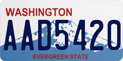 WA license plate AAD5420