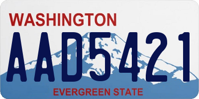 WA license plate AAD5421