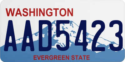WA license plate AAD5423