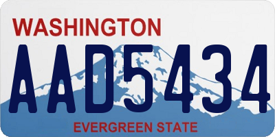WA license plate AAD5434