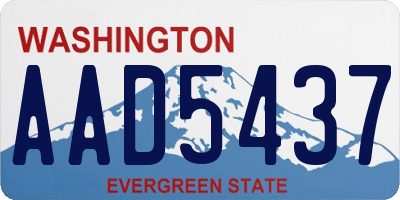 WA license plate AAD5437