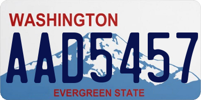 WA license plate AAD5457