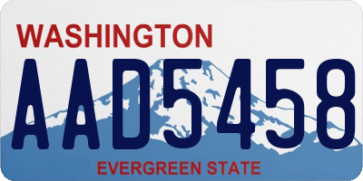 WA license plate AAD5458