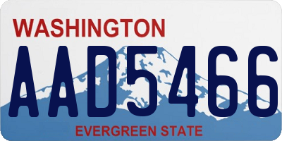 WA license plate AAD5466