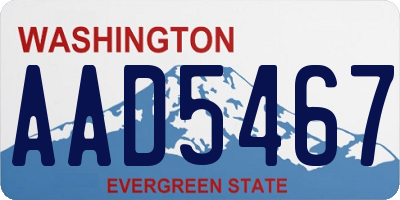 WA license plate AAD5467