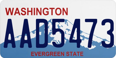 WA license plate AAD5473