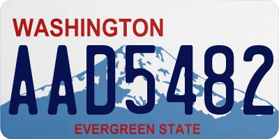 WA license plate AAD5482