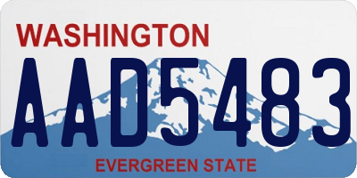 WA license plate AAD5483