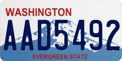 WA license plate AAD5492