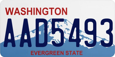 WA license plate AAD5493