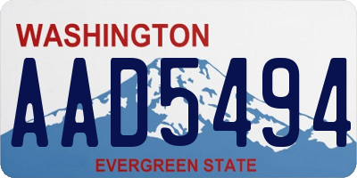 WA license plate AAD5494
