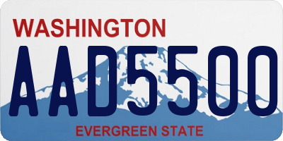 WA license plate AAD5500