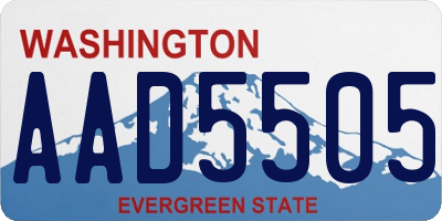 WA license plate AAD5505