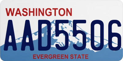 WA license plate AAD5506