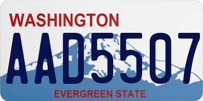 WA license plate AAD5507