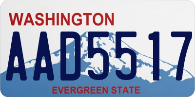 WA license plate AAD5517