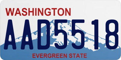 WA license plate AAD5518