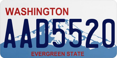 WA license plate AAD5520