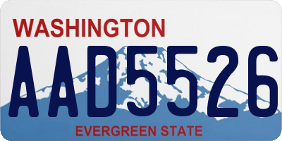 WA license plate AAD5526