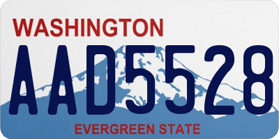 WA license plate AAD5528