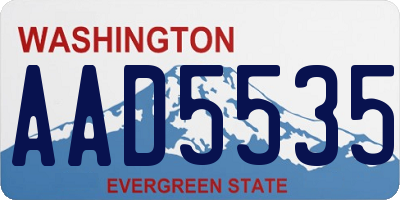 WA license plate AAD5535