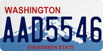 WA license plate AAD5546
