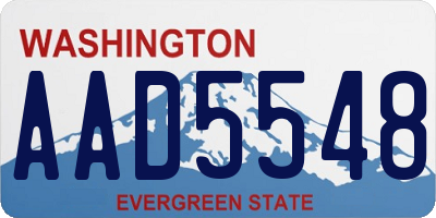 WA license plate AAD5548
