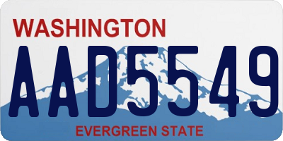 WA license plate AAD5549