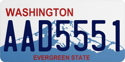 WA license plate AAD5551