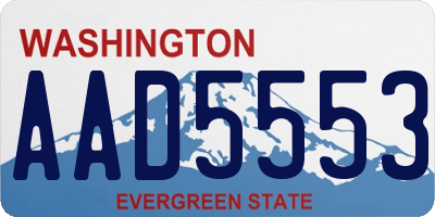 WA license plate AAD5553
