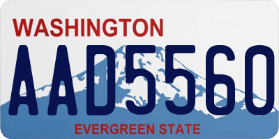 WA license plate AAD5560