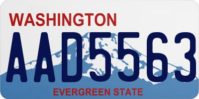 WA license plate AAD5563