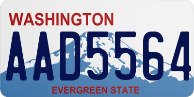 WA license plate AAD5564