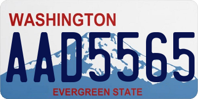 WA license plate AAD5565