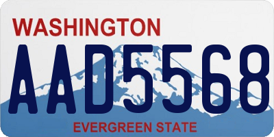 WA license plate AAD5568
